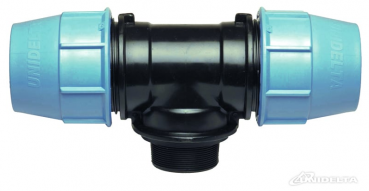 PP 16 x 3/4" x 16 T-Stück 90° mit Außengewinde