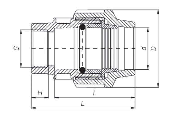 PP 90 x 2 ½" Anschlussverschraubung mit Innengewinde