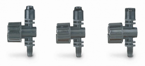 90° selbsthaltender Mikro-Sprüher Typenreihe XS - Micro-Sprüher, einstellbarer Durchfluss und Sprühweite